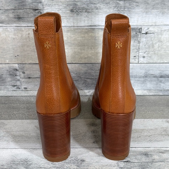 TORY BURCH CARSON LUG SOLE ANKLE BOOT - Toasted Caramel - Sz - 10 .US - Picture 7 of 11